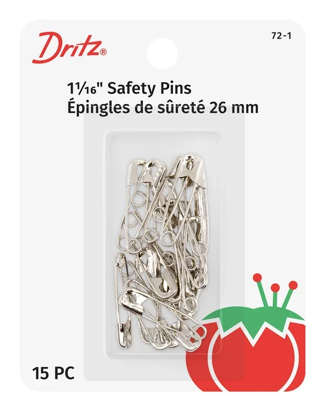 1-1/16″ Safety Pins, Nickel