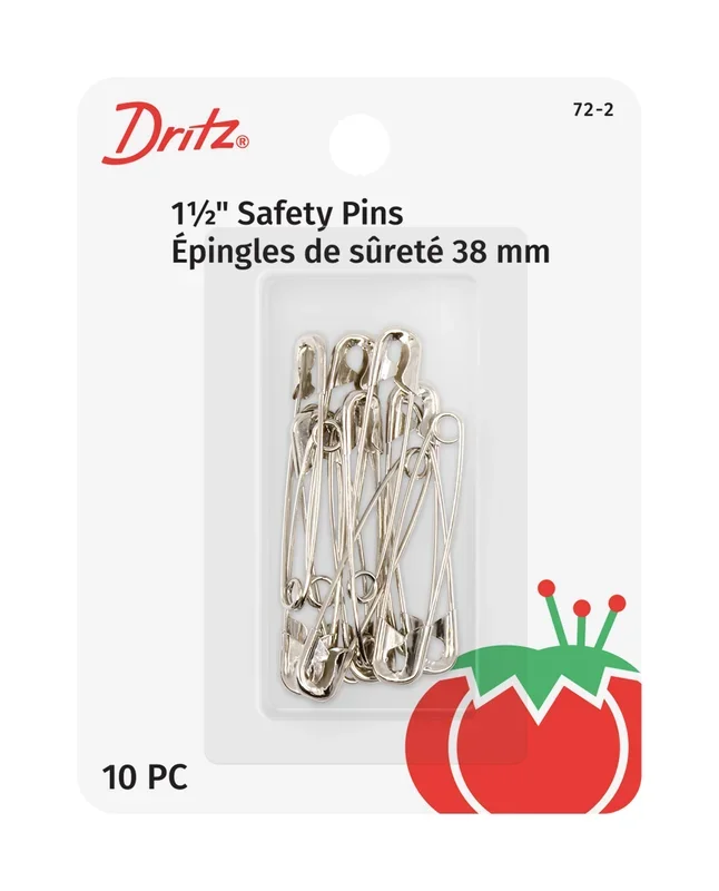 1-1/2″ Safety Pins, Nickel