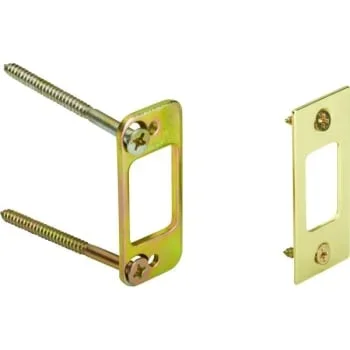 1-1/8w X 2-3/4″H Deadlock Strike Plate Brass, Package Of 2 Pairs