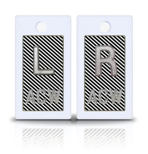 1 5/8″ Height Plastic Backing Lead X-Ray Markers, Diagnol Stripes Design