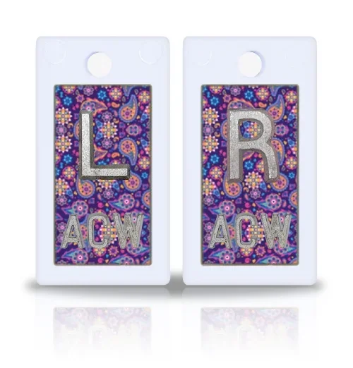 1 5/8″ Height Plastic Backing Lead X-Ray Markers, Purple Paisley Design