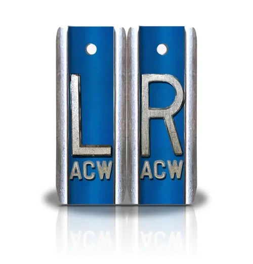 1 7/8″ Height Aluminum Elite Style Lead X-ray Markers- Blue Sapphire Metallic