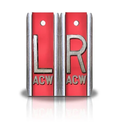 1 7/8″ Height Aluminum Elite Style Lead X-ray Markers- Bright Red Metallic