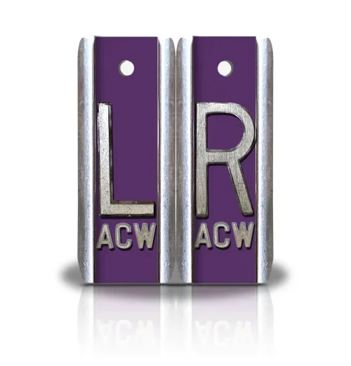 1 7/8″ Height Aluminum Elite Style Lead X-ray Markers- Violet Solid Color
