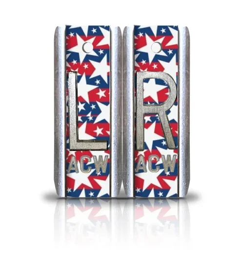 1 7/8″ Height Aluminum Style Custom X Ray Markers, Stars Stripes Design