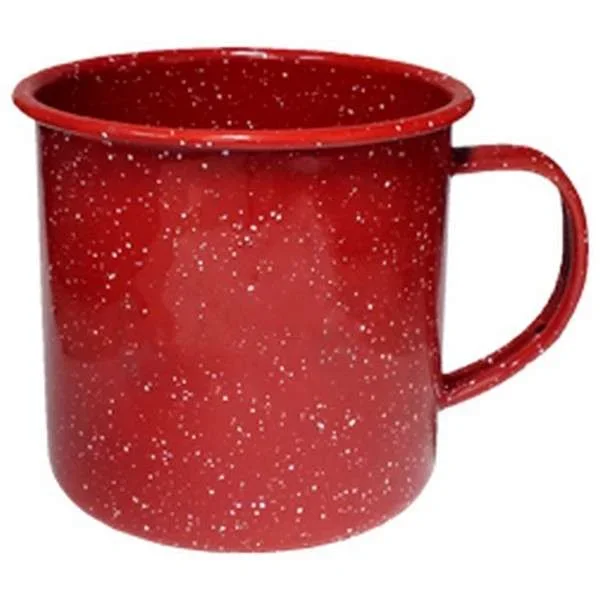 12 oz Enameled Steel Campfire Mugs – Red