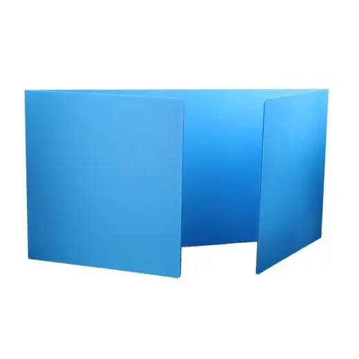 12Ct Blue Corrugated 12″ Plastic Study Carrels