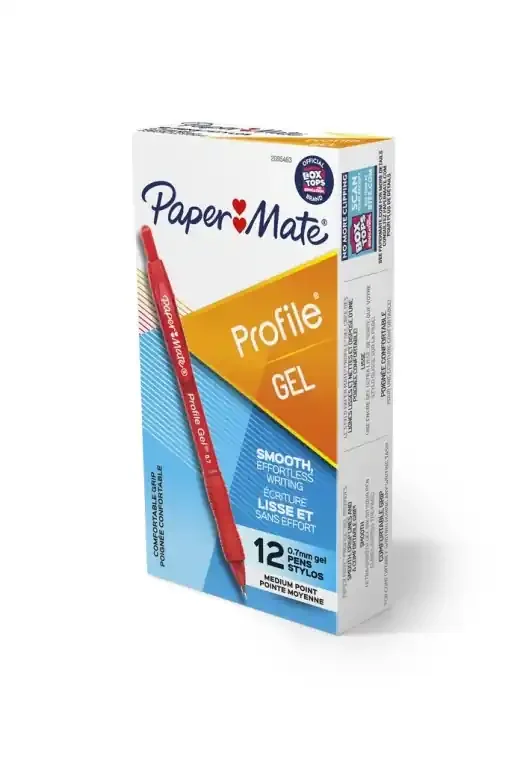 12Ct Red Paper Mate Profile Gel Ink Pens