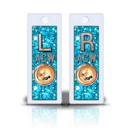 2 1/2″ Height Non Sticky Positioning Xray Markers- Fluorescent Blue Glitter