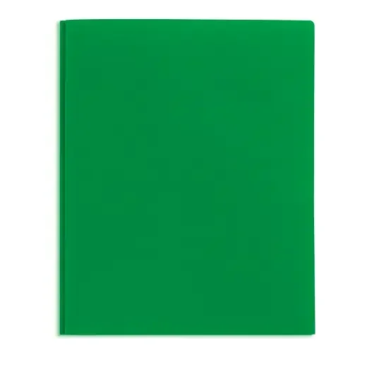 2-Pocket School-Grade Poly Folder with Prongs, Letter Size, Green