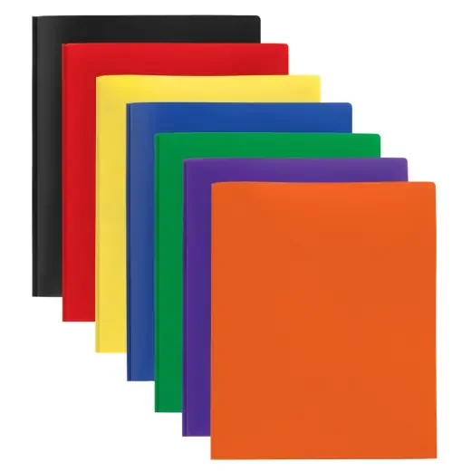 2-Pocket School-Grade Poly Folders With Prongs