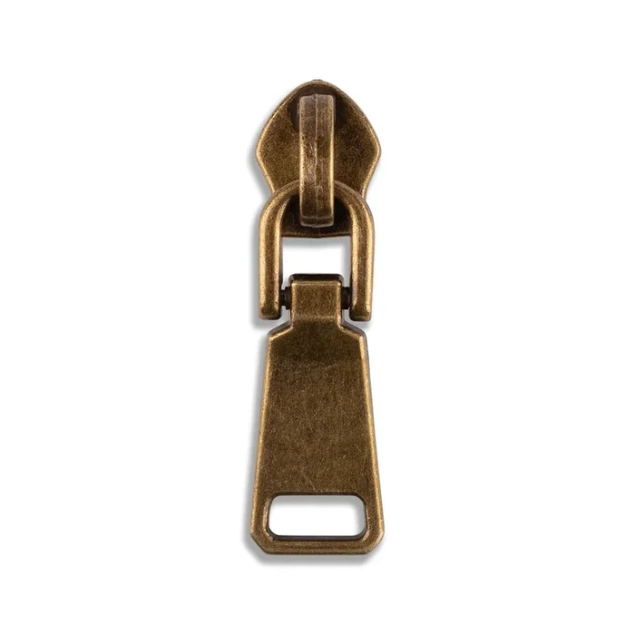 #5 Metallic Nylon Countess Zipper Pulls – 10/Pack – Antique Brass