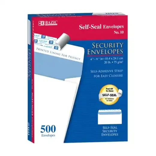 500Ct No.10 Seal Security Envelopes