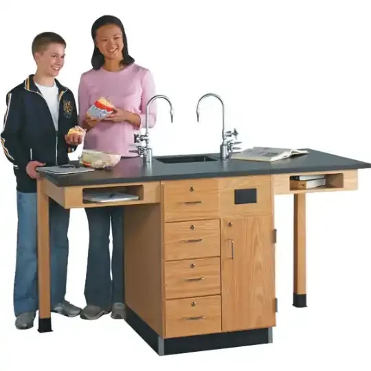 6-Student Service Island – Cabinet with Door & Four Drawers