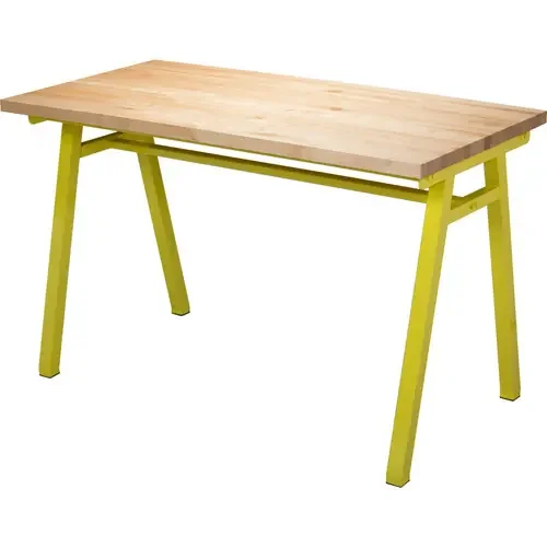A-Frame Makerspace Table with Butcher Block Top – Columbia TB-MKA-RECT