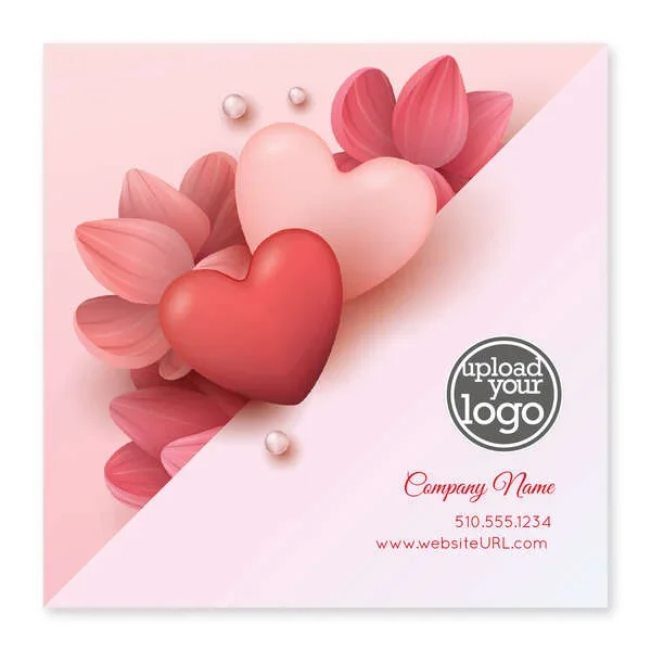 Abstract Heart & Flower Sticker 4×4 Square