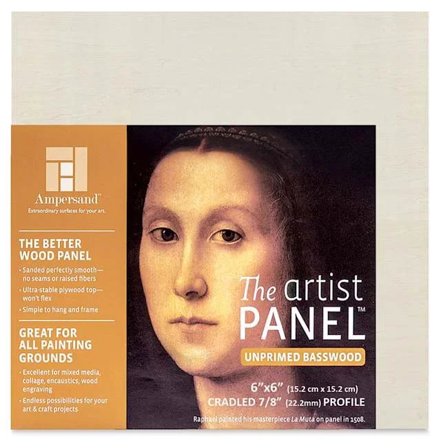 Ampersand Value Series Artist Wood Panel – 6″ x 6″, 7/8″ Cradle