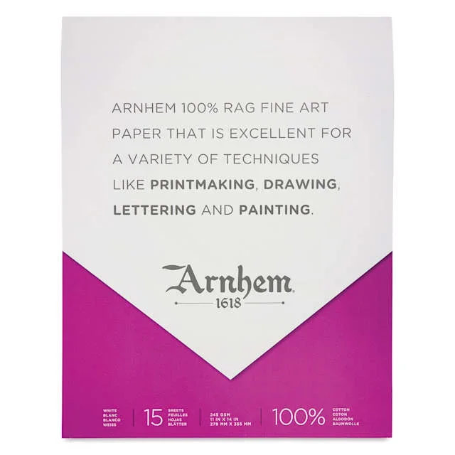 Arnhem 1618 Paper Pad by Speedball – White, 11″ x 14″, 15 Sheets