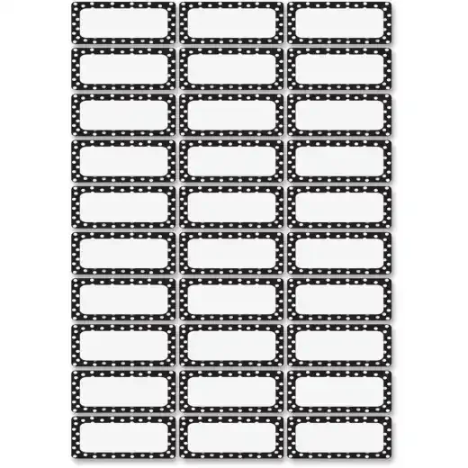Ashley Dry Erase Black/White Dots Nameplate Magnets