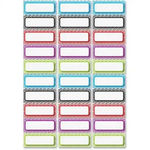 Ashley Dry Erase Chevron Nameplate Magnets, Multicolored, 30 Pieces