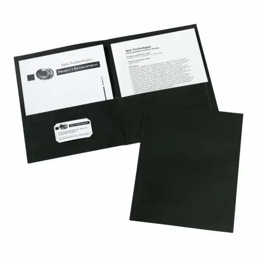 Avery 2-Pocket Folders, Letter Size, Black, Pack of 25