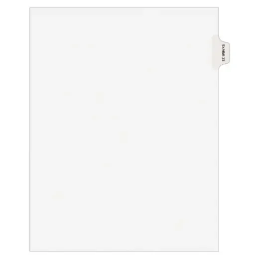 Avery Allstate-Style 30% Recycled Collated Legal Exhibit Dividers, 8 1/2″ X 11″, White Dividers/White Tabs, Exhibit 22, Pack Of 25 Tabs
