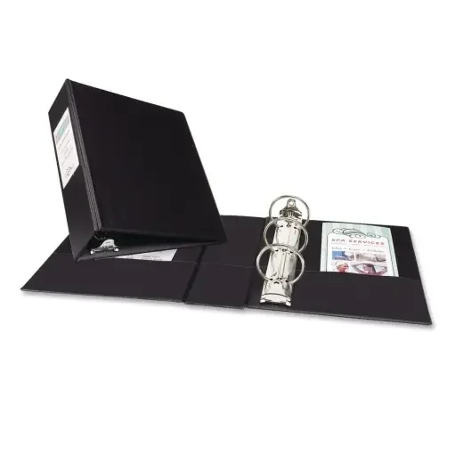 Avery Durable 3-Ring Binder, 2″ Round Rings, Half Letter, 45% Recycled, Black