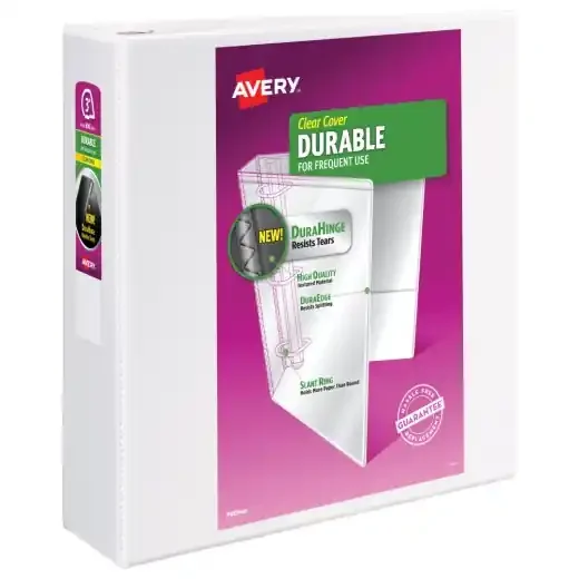 Avery Durable View Binder 3″ , Slant D Rings, White