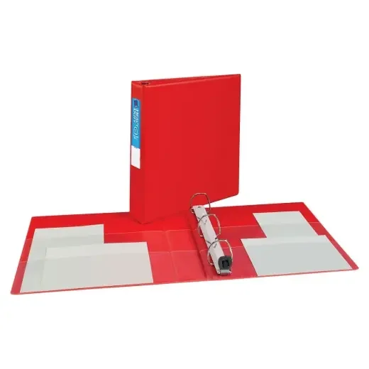 Avery Heavy-Duty 3-Ring Binder With Locking One-Touch Ezd Rings, 1 1/2″ D-Rings, 54% Recycled, Red