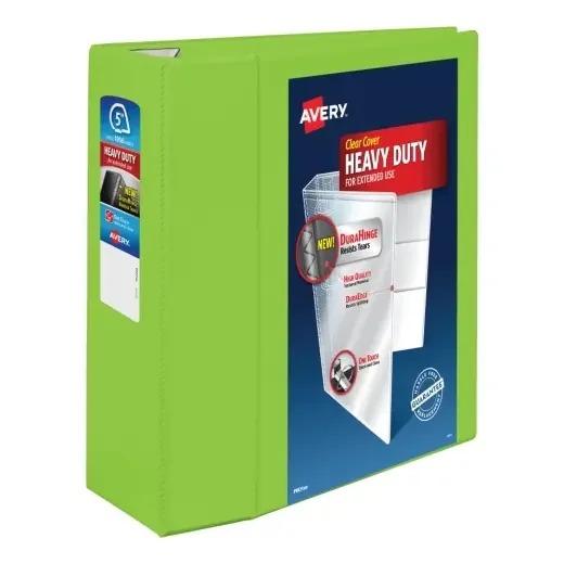 Avery Heavy-Duty View 3-Ring Binder With Locking One-Touch Ezd Rings, 5″ D-Rings, 38% Recycled, Chartreuse
