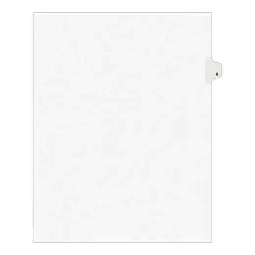 Avery Individual Legal Dividers Avery Style, Letter Size, Side Tab 6, Pack Of 25