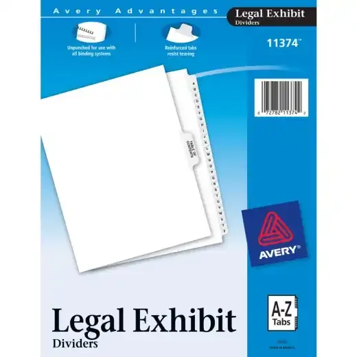 Avery Premium Collated Legal Dividers Avery Style, Side-Tab, A-Z & Table Of Contents, 8 1/2″ X 11″