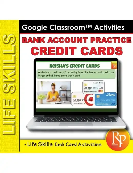 Bank Account Practice Credit Card Activities – Math Reading Google