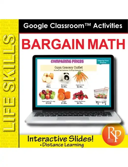 Bargain Math Life Skills Google Slides Activities – Money, Shopping, Financial