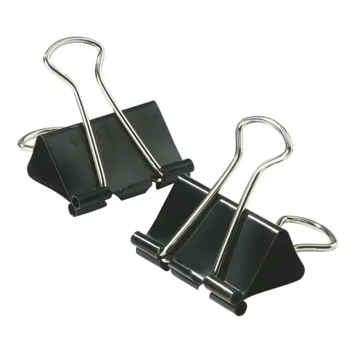 Binder Clips, Small, 3/4″ Wide, 3/8″ Capacity, Black, 12 Clips Per Box, Pack Of 12 Boxes
