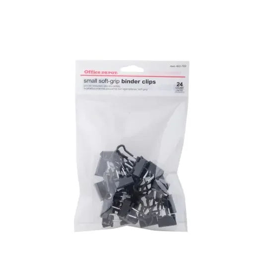 Binder Clips, Small, 3/4″ Wide, 3/8″ Capacity, Black, Pack Of 24