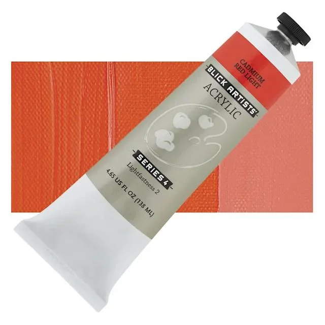 Blick Artists’ Acrylic – Cadmium Red Light, 4.65 oz tube