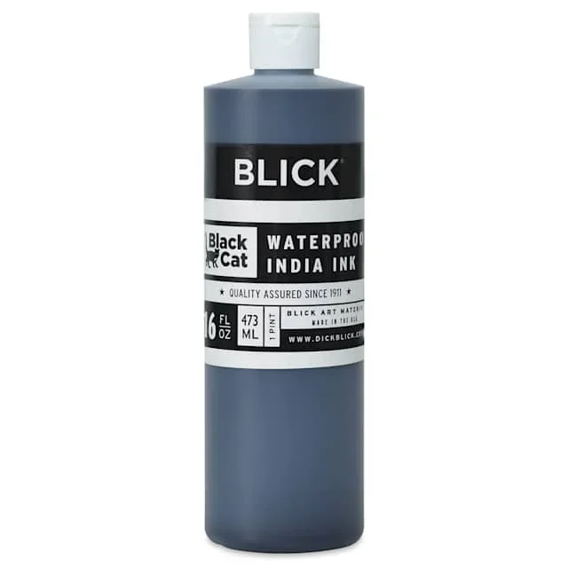 Blick Black Cat Waterproof India Ink – Pint