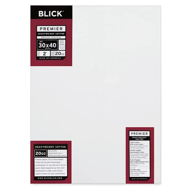Blick Premier Heavyweight Stretched Cotton Canvas – 30″ x 40″, 2″ Profile