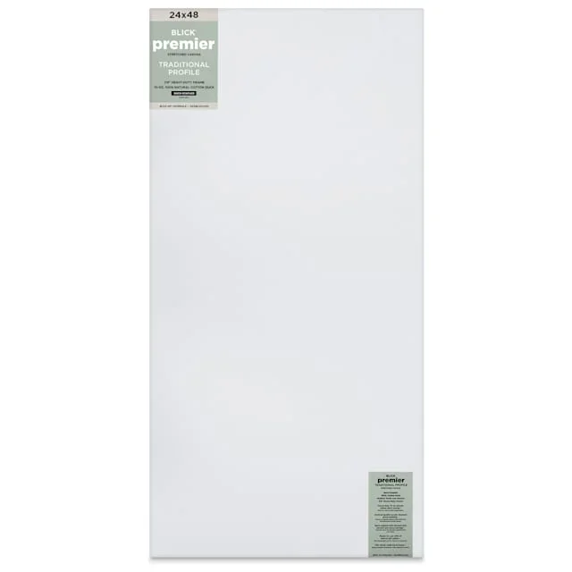 Blick Premier Stretched Cotton Canvas – Traditional Profile, Back-Stapled, 24″ x 48″