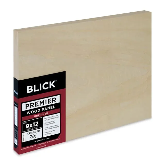 Blick Premier Wood Panel – 9″ x 12″, 7/8″ Traditional Profile, Cradled