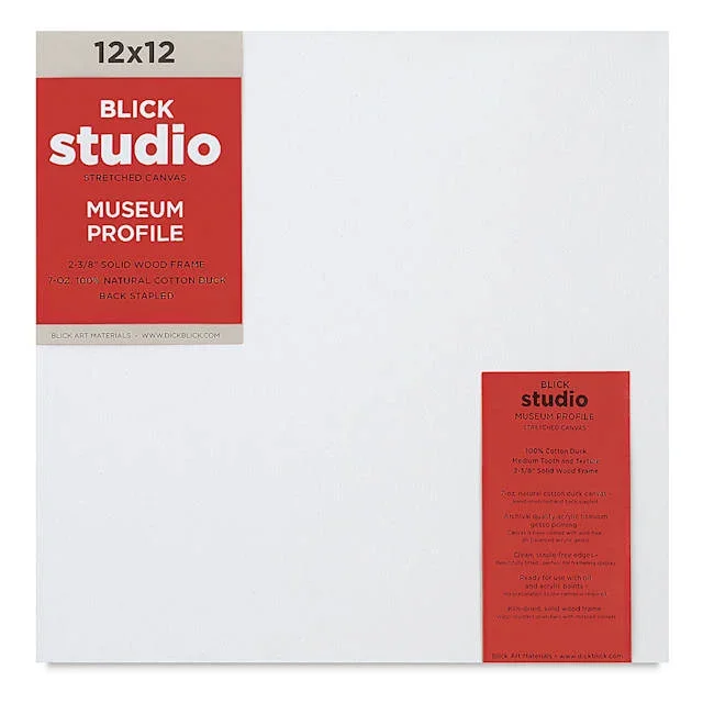 Blick Studio Stretched Cotton Canvas – Museum Profile, 12″ x 12″