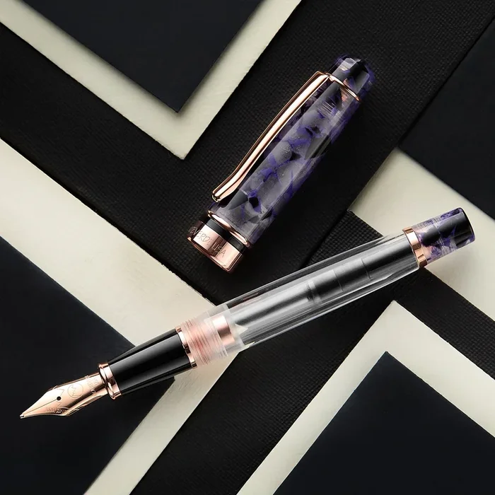 (Bottom Shelf) Monteverde Prima Piston Fountain Pen – Purple Marble (Special Edition)