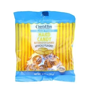 Coastal Bay Hard Candy Sugar Free Butterscotch, 2.75 oz. Bag