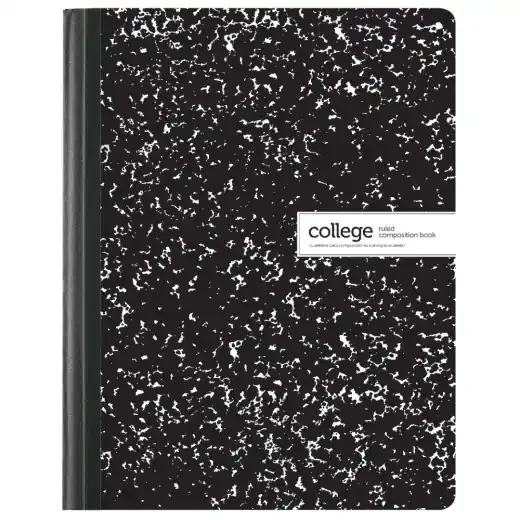 Composition Book – 7-1/2″ x 9-3/4″, College Ruled, 100 Sheets, Black/White