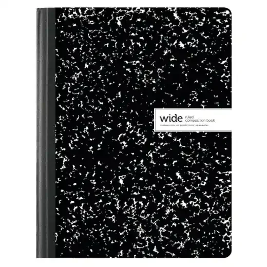 Composition Book – 7-1/2″ X 9-3/4″, Wide Ruled, 100 Sheets, Black/White