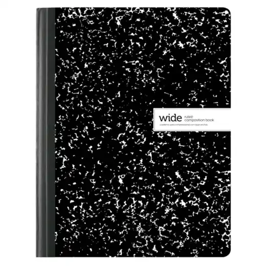 Composition Books, 7-1/2″ x 9-3/4″, Wide Ruled, 100 Sheets, Black/White, Case Of 24 Notebooks