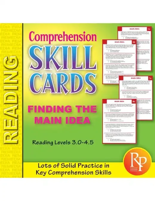 Comprehension Skill Cards – Finding The Main Idea (Rl 3.0-4.5)