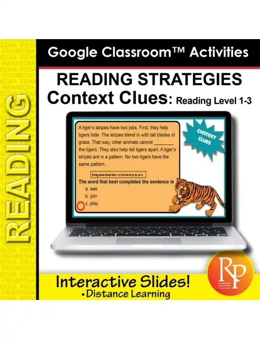 Context Clues – Reading Strategies Google Classroom Activities