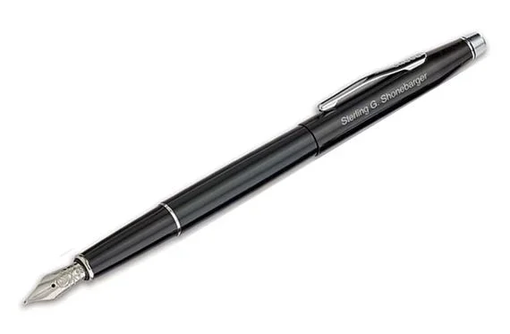 Cross Century Fountain Pen W/Chrome Trim Black MisEngraved